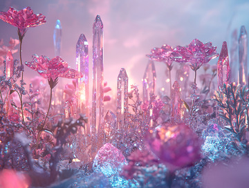 粉色水晶花海