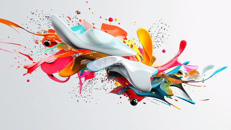 高清大图下载【趣麦麦图】彩色油漆飞溅