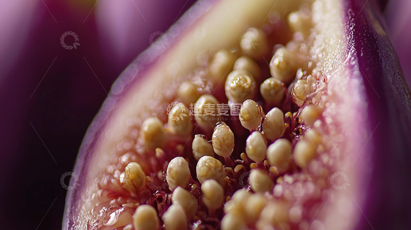 高清大图下载【趣麦麦图】紫色无花果切面特写
