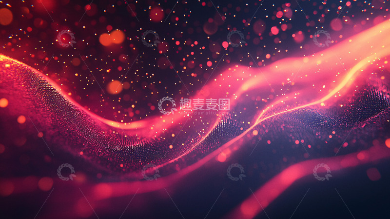 高清大图下载【趣麦麦图】红色粒子流体