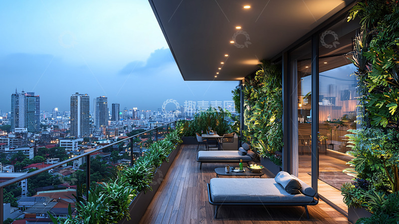 高清大图下载【趣麦麦图】夜景阳台16