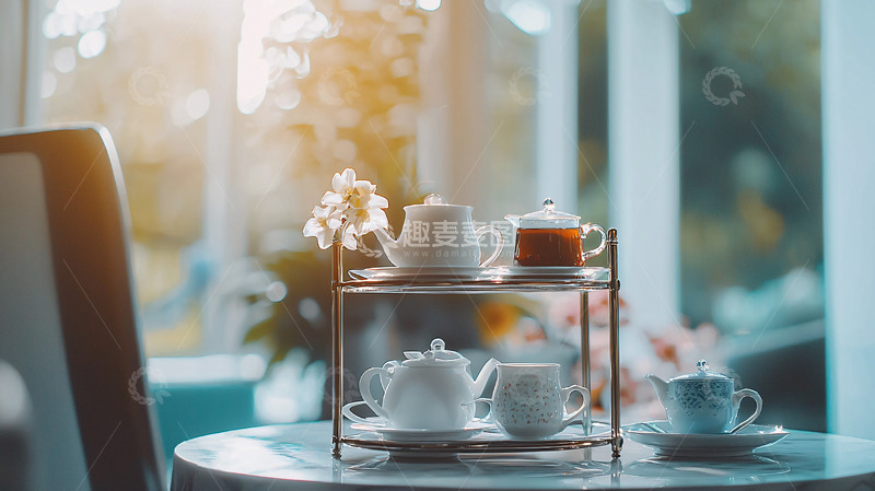 高清大图下载【趣麦麦图】阳光洒进的下午茶时光
