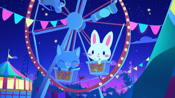 卡通兔子坐摩天轮