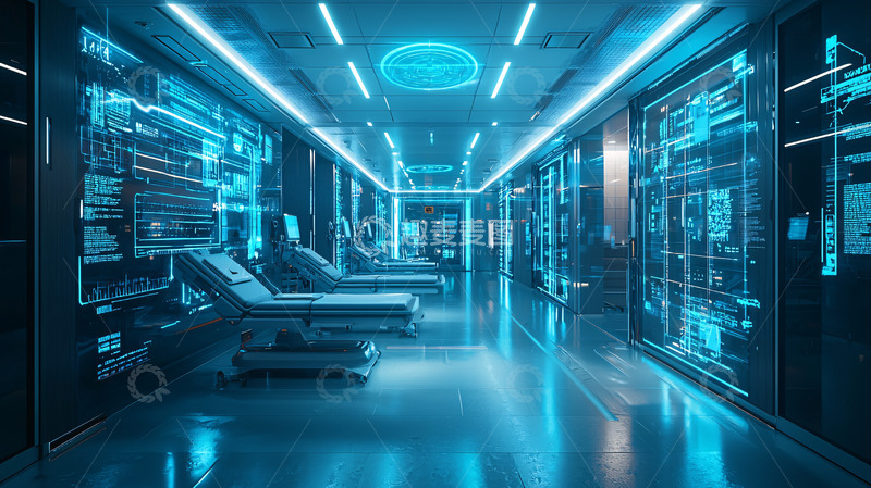 高清大图下载【趣麦麦图】科幻未来医院走廊