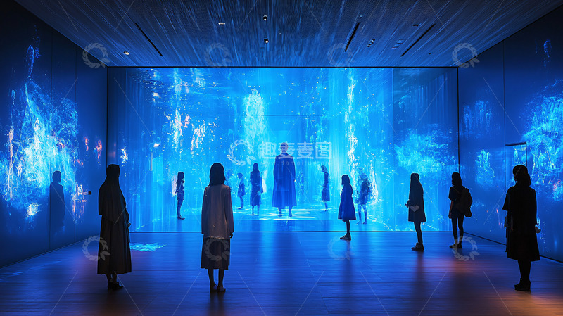 高清大图下载【趣麦麦图】蓝色沉浸式艺术装置