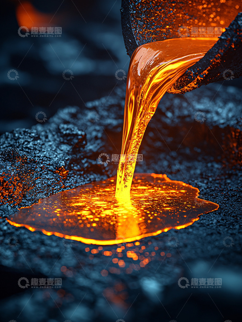 高清大图下载【趣麦麦图】熔炉中流淌的金属