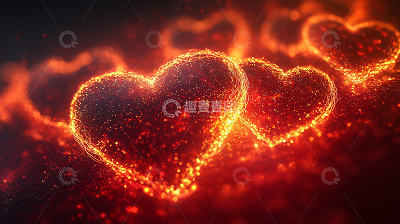 高清大图下载【趣麦麦图】燃烧的红色爱心