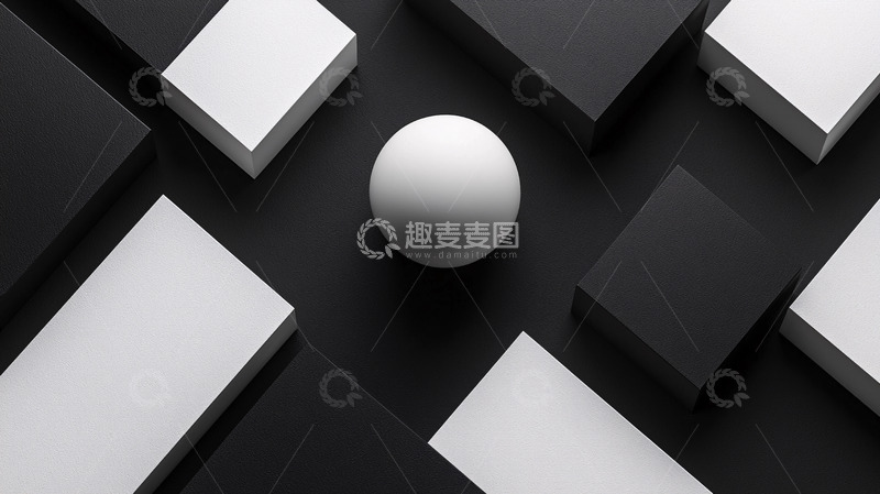 高清大图下载【趣麦麦图】黑白几何抽象背景