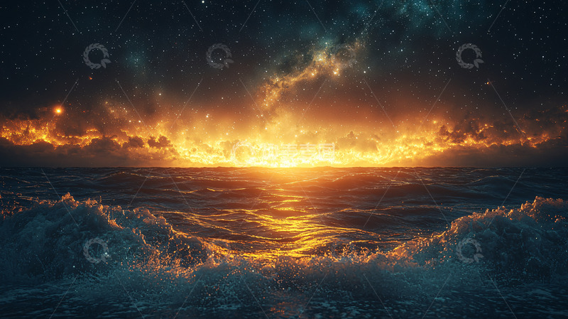 高清大图下载【趣麦麦图】燃烧的宇宙海面