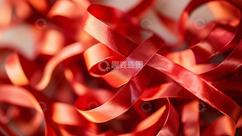 高清大图下载【趣麦麦图】红色丝带缠绕