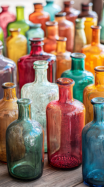 五彩玻璃瓶组合