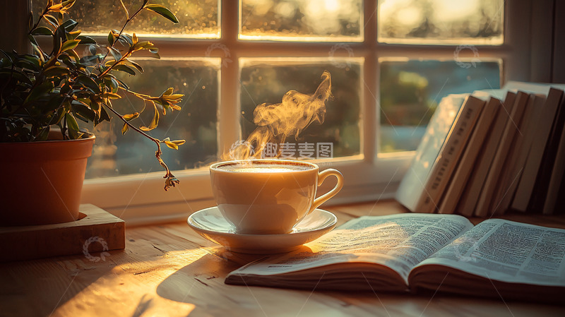 高清大图下载【趣麦麦图】清晨阳光洒在窗台