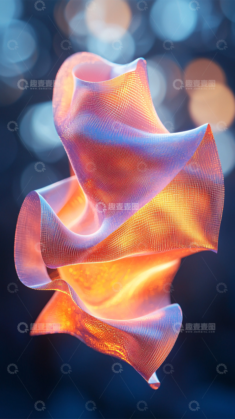 高清大图下载【趣麦麦图】光影流动的粉色绸缎