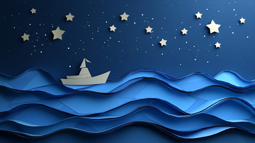 纸船星空大海