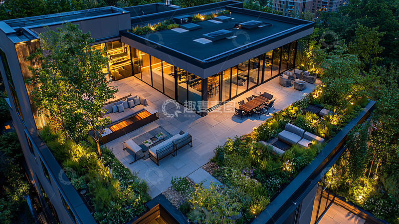 高清大图下载【趣麦麦图】现代屋顶花园露台
