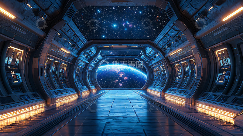 高清大图下载【趣麦麦图】太空飞船走廊
