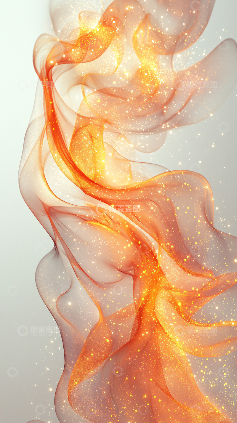 高清大图下载【趣麦麦图】金色烟雾飘带