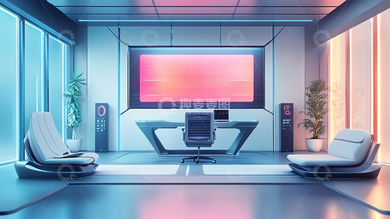 高清大图下载【趣麦麦图】未来科技感办公室