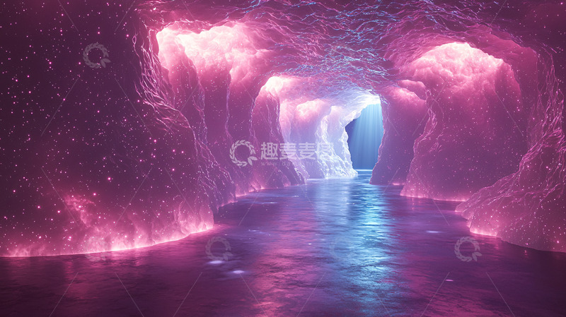 高清大图下载【趣麦麦图】粉色梦幻水晶洞穴
