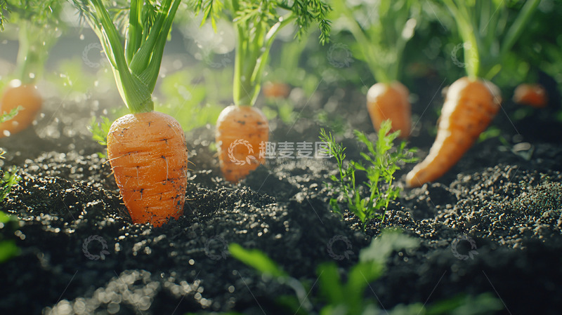 高清大图下载【趣麦麦图】阳光下生长的胡萝卜