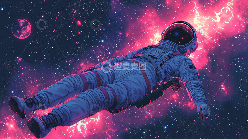 高清大图下载【趣麦麦图】太空宇航员漂浮