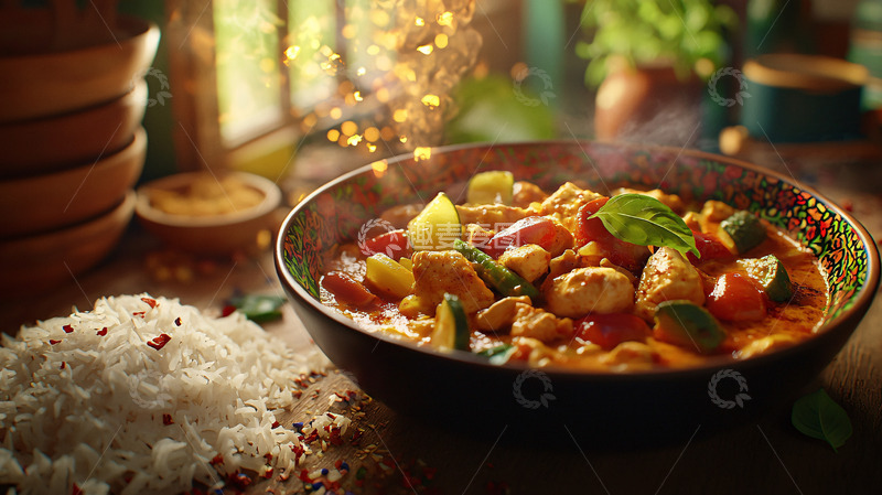 高清大图下载【趣麦麦图】香喷喷的泰式咖喱鸡