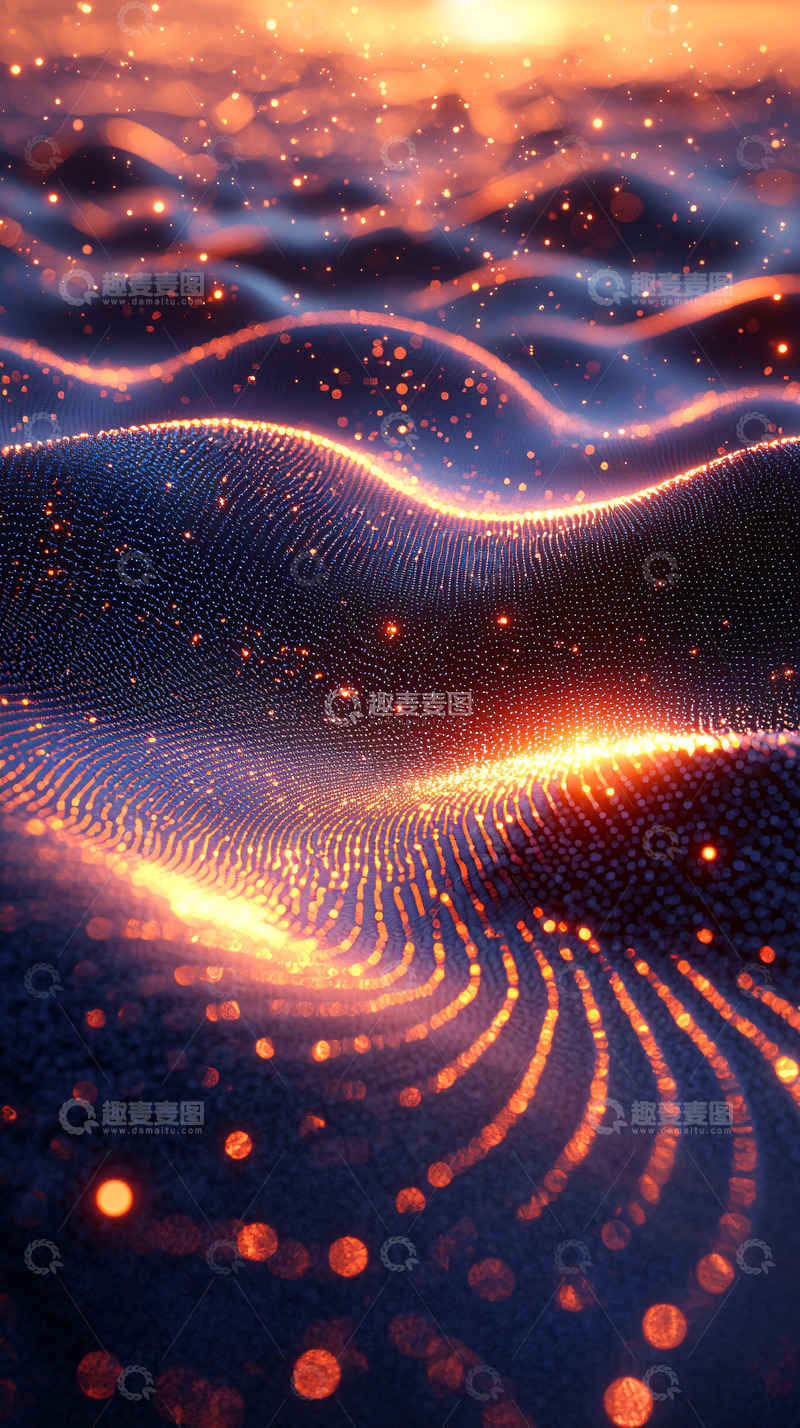 高清大图下载【趣麦麦图】流动光线构成的抽象波浪