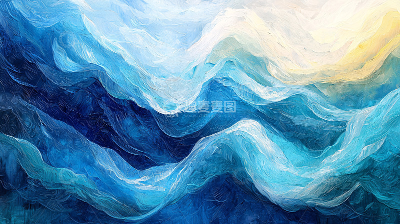 高清大图下载【趣麦麦图】抽象蓝色山峦