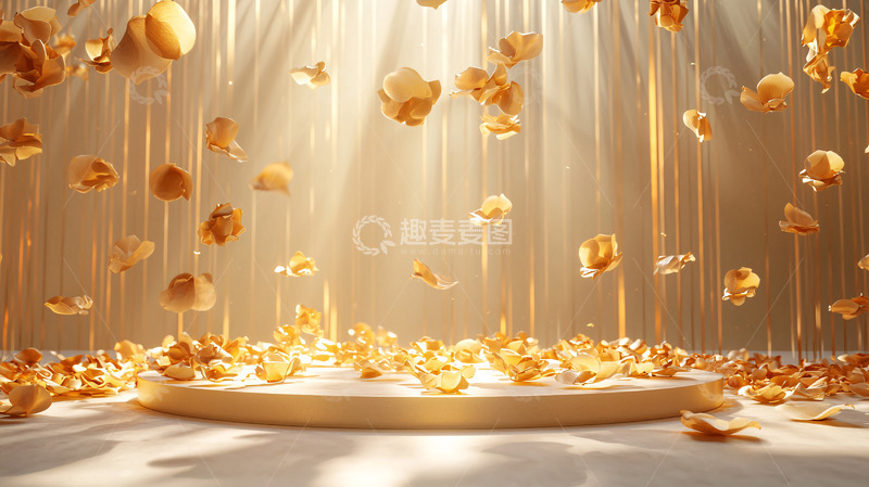 高清大图下载【趣麦麦图】金色花瓣飘落