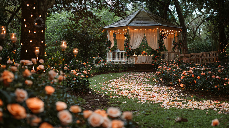 高清大图下载【趣麦麦图】浪漫花园凉亭婚礼