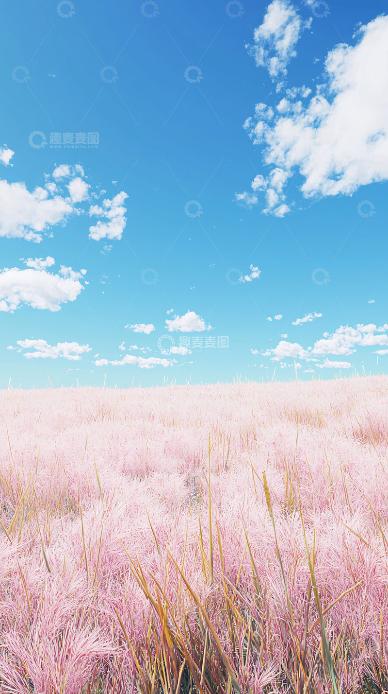 高清大图下载【趣麦麦图】粉色草地