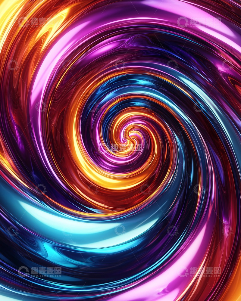 高清大图下载【趣麦麦图】彩色旋转漩涡