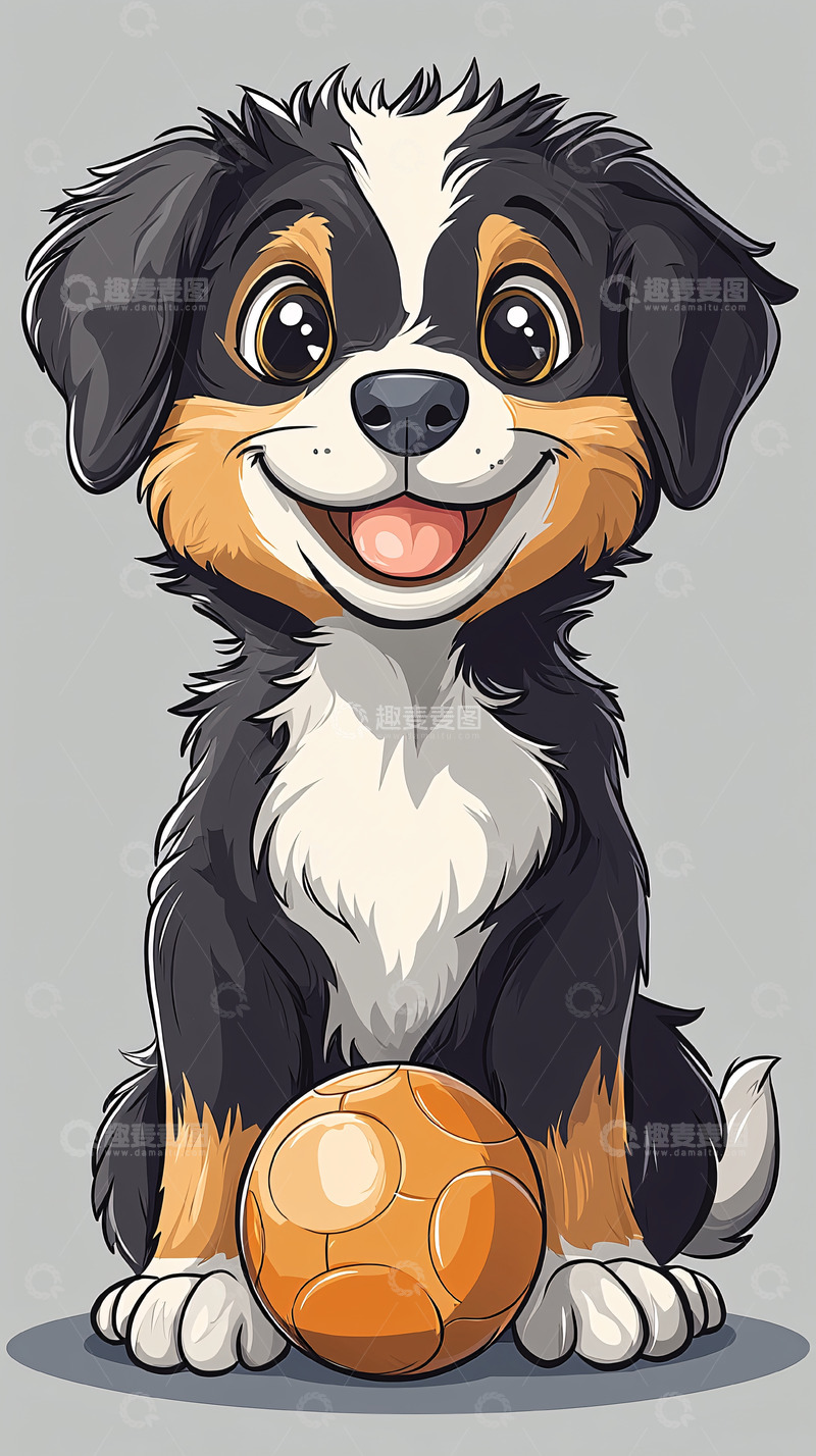 高清大图下载【趣麦麦图】卡通小狗