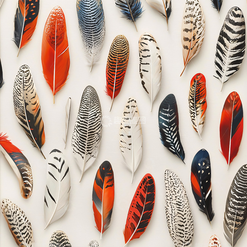 高清大图下载【趣麦麦图】彩色羽毛