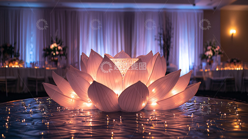 高清大图下载【趣麦麦图】发光莲花装饰