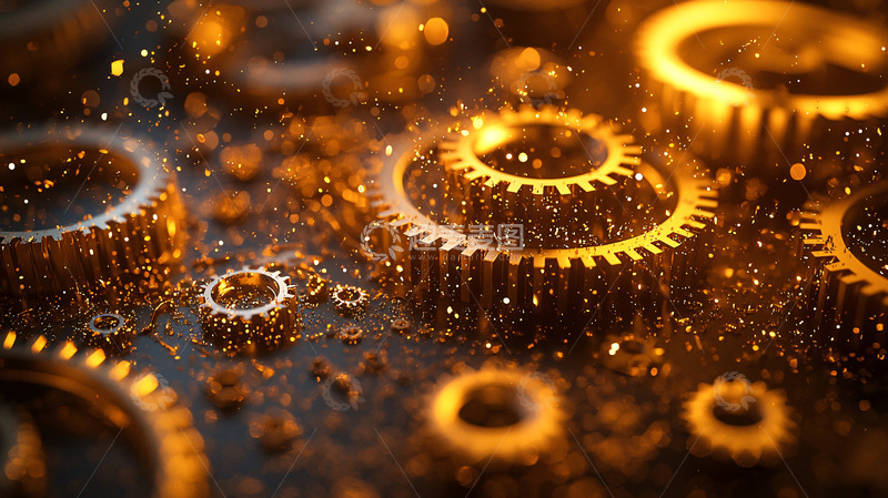高清大图下载【趣麦麦图】金色齿轮