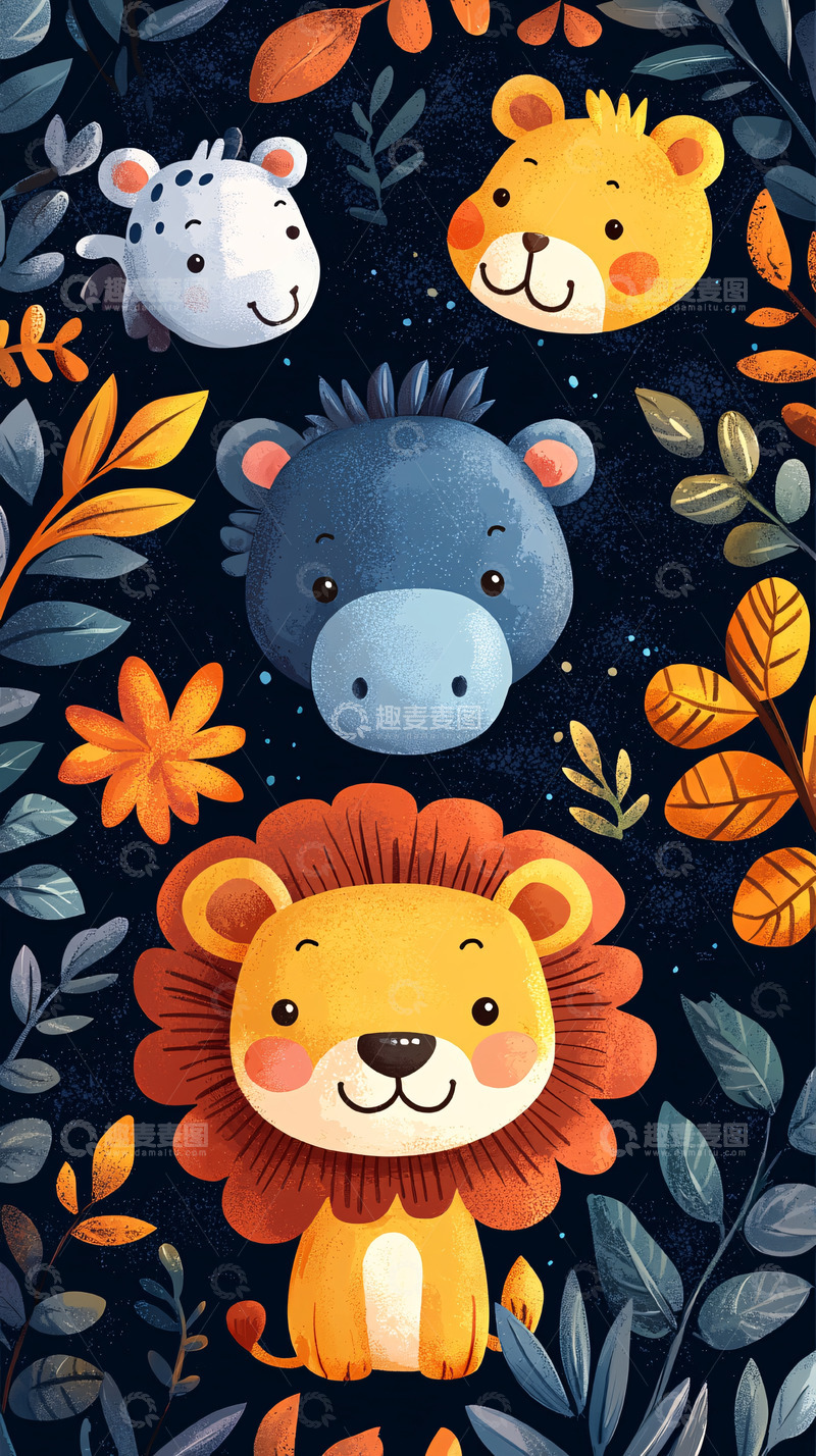 高清大图下载【趣麦麦图】可爱动物卡通