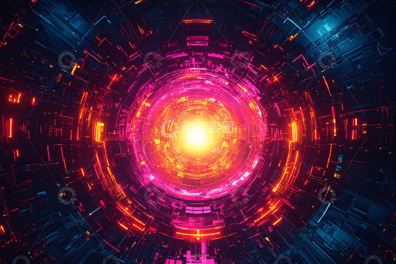 高清大图下载【趣麦麦图】抽象科技隧道