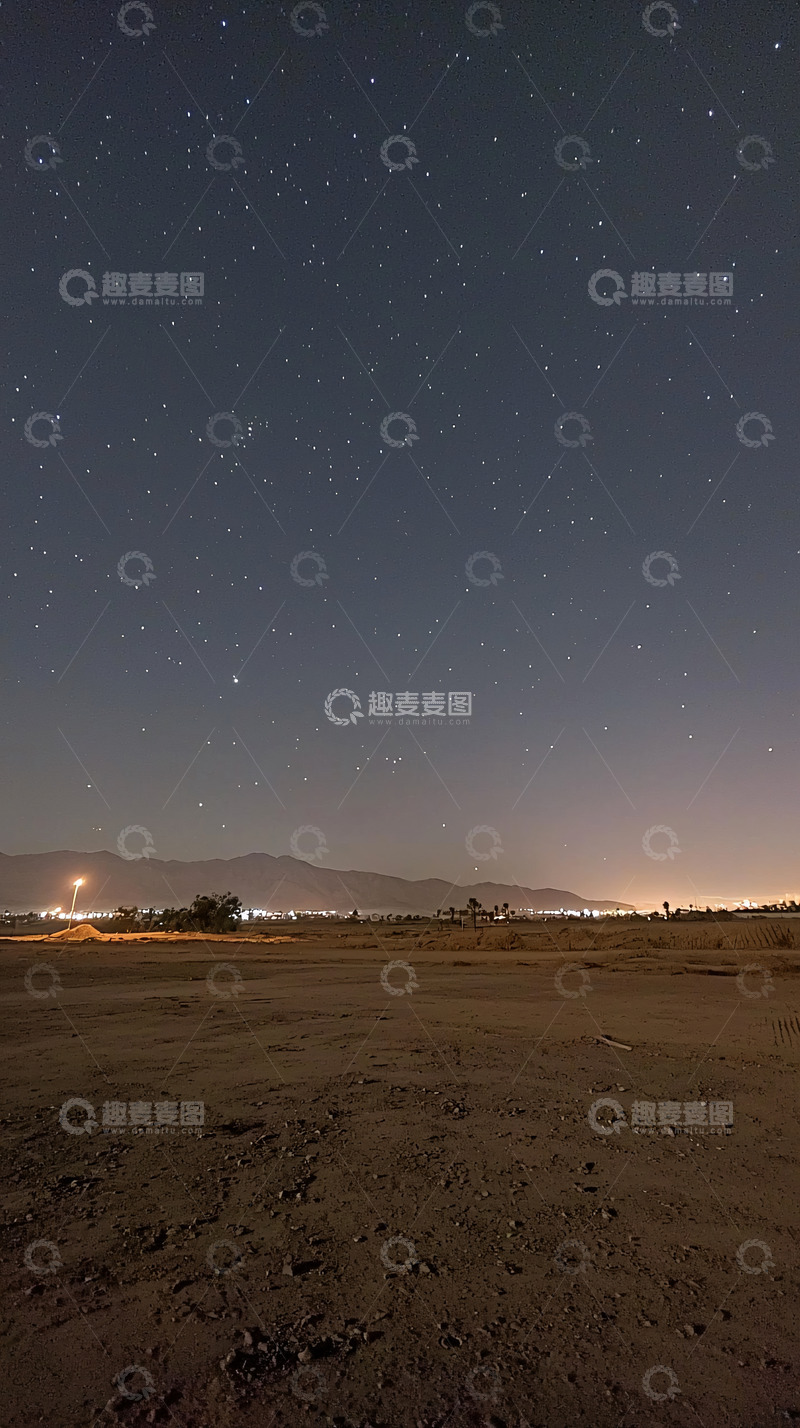 高清大图下载【趣麦麦图】星空下的沙漠夜景