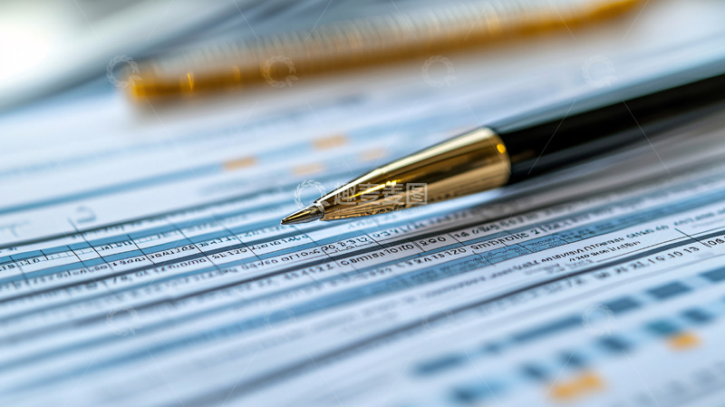 高清大图下载【趣麦麦图】金笔放在表格上