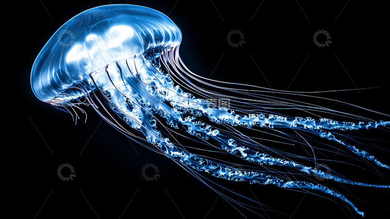 高清大图下载【趣麦麦图】蓝色水母