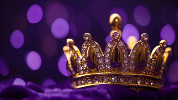 紫光背景下闪耀皇冠