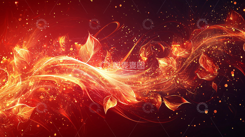高清大图下载【趣麦麦图】红色火焰花纹