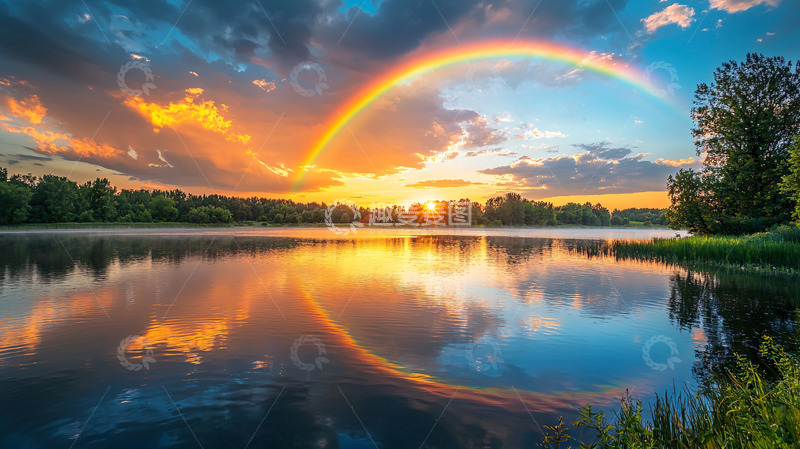高清大图下载【趣麦麦图】彩虹倒影