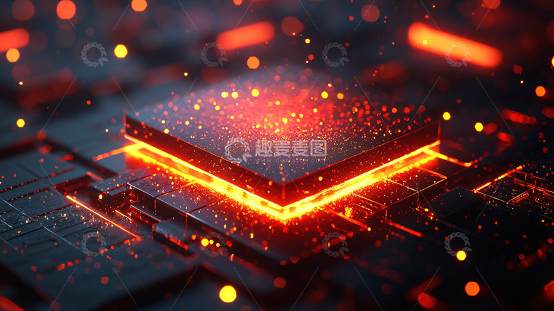 高清大图下载【趣麦麦图】红色发光芯片