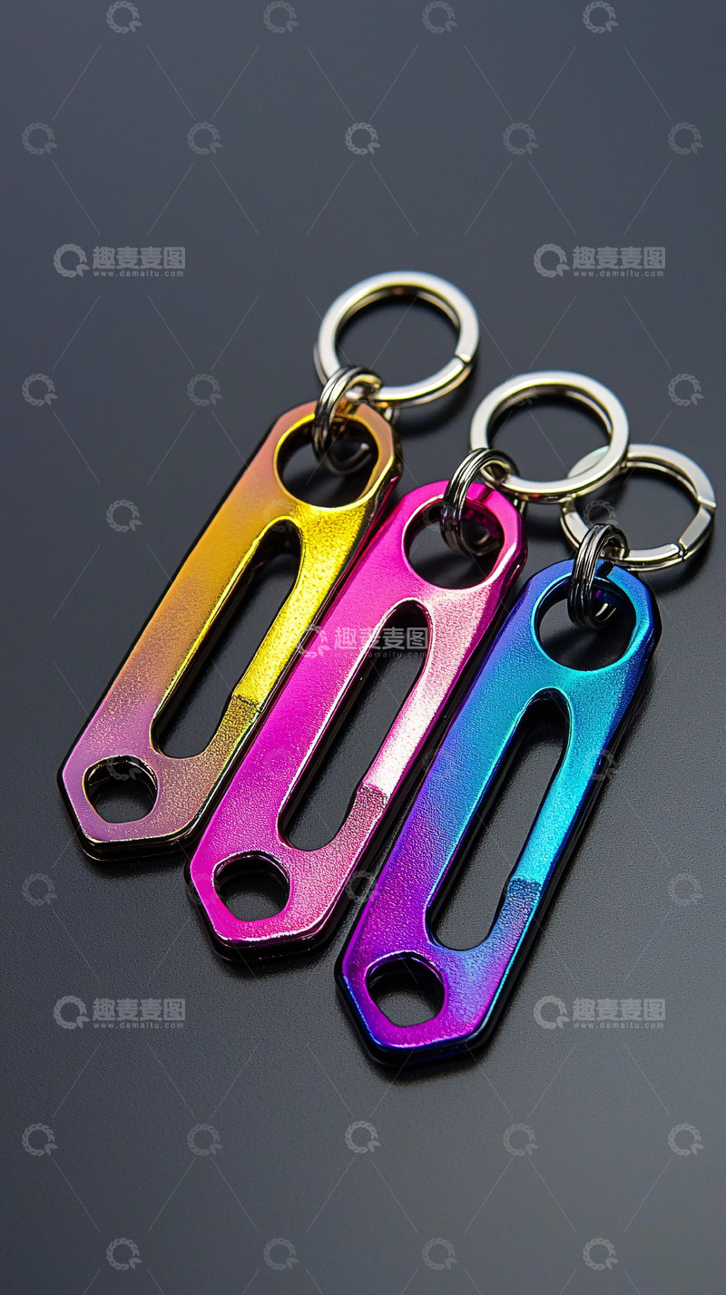 高清大图下载【趣麦麦图】彩色金属钥匙扣