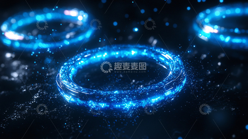 高清大图下载【趣麦麦图】蓝色能量环