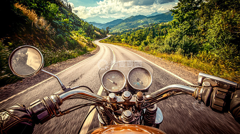 高清大图下载【趣麦麦图】摩托车公路旅行