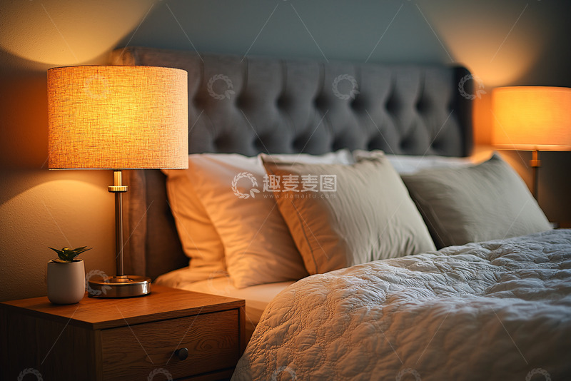 高清大图下载【趣麦麦图】温馨卧室床头灯