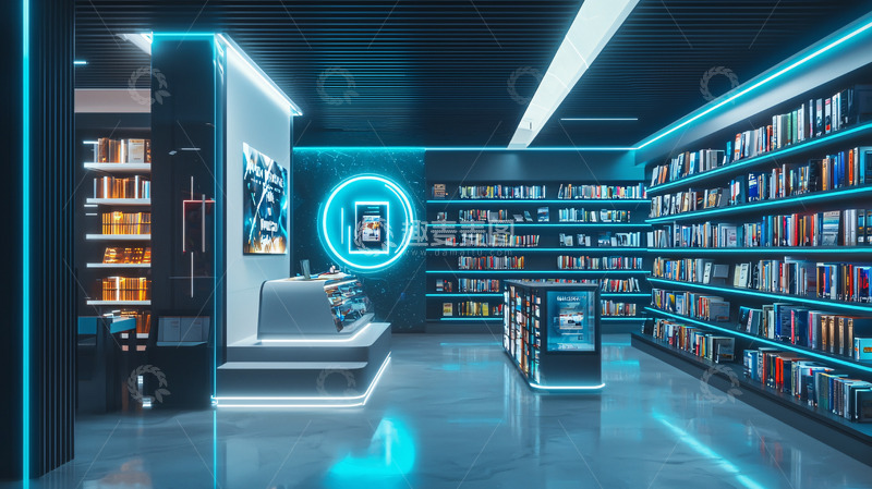 高清大图下载【趣麦麦图】未来科技感书店